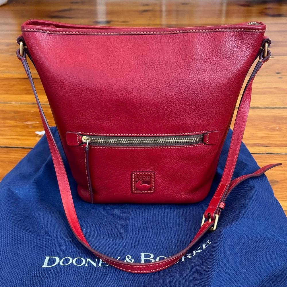 Dooney & Bourke Red Florentine Zip Sac